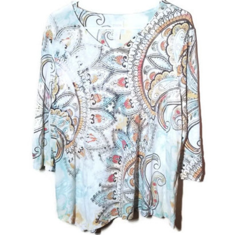 Chicos Boho Top multi color